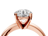Rose gold 8 Carat Round Cut  Solitaire Engagement Ring with Round Band and Four-Prong Setting_220