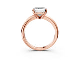 Rose gold 9 Carat Asscher Cut  Solitaire Engagement Ring with Round Band and Four-Prong Setting_147