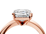 Rose gold 9 Carat Asscher Cut  Solitaire Engagement Ring with Round Band and Four-Prong Setting_148