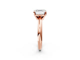 Rose gold 9 Carat Asscher Cut  Solitaire Engagement Ring with Round Band and Four-Prong Setting_168