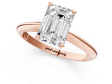 Rose gold 9 Carat Emerald Cut  Solitaire Engagement Ring with Classic Band and Four-Prong Setting_1