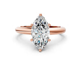 Rose gold 9 Carat Marquise Cut  Solitaire Engagement Ring with Round Band and Four-Prong Setting_120