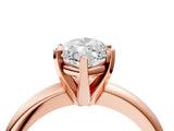 Rose gold 9 Carat Marquise Cut  Solitaire Engagement Ring with Round Band and Four-Prong Setting_124