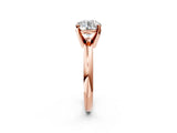 Rose gold 9 Carat Round Cut  Solitaire Engagement Ring with Round Band and Four-Prong Setting_218
