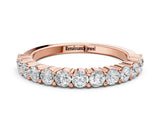 Rose gold Alternating Round Diamond Promise Ring with Round Diamond Accents
