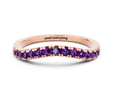 Rose gold Amethyst Pavé Curved Wedding Band_6