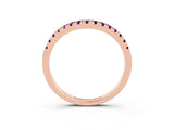 Rose gold Amethyst Pavé Curved Wedding Band_9