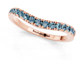 Rose gold Aquamarine Pavé Curved Wedding Band_7