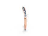 Rose gold Aquamarine Pavé Curved Wedding Band_8
