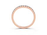 Rose gold Aquamarine Pavé Curved Wedding Band_9