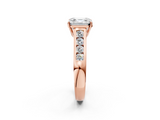 Rose gold Asscher Brilliant Channel-Set Solitaire Ring with Four-Prong Setting_61