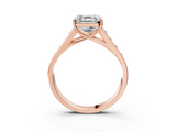 Rose gold Asscher Brilliant Channel-Set Solitaire Ring with Four-Prong Setting_62
