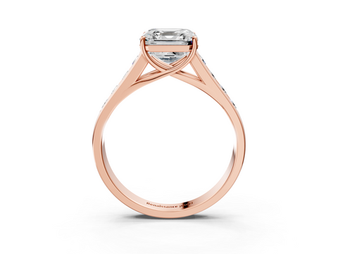 Rose gold Asscher Brilliant Channel-Set Solitaire Ring with Four-Prong Setting_62