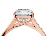 Rose gold Asscher Brilliant Channel-Set Solitaire Ring with Four-Prong Setting_63
