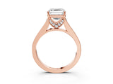 Rose gold Asscher Brilliant Cut Diamond Engagement Ring with Pavé Band and Four-Prong Setting_89