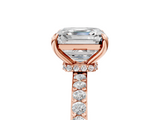 Rose gold Asscher Brilliant Pavé Band Solitaire with Four-Prong Setting_45