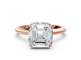 Rose gold Asscher Brilliant Solitaire Engagement Ring with Six-Prong Setting and Classic Band_22