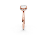 Rose gold Asscher Brilliant Solitaire Engagement Ring with Six-Prong Setting and Classic Band_24