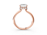 Rose gold Asscher Brilliant Solitaire Engagement Ring with Six-Prong Setting and Classic Band_25