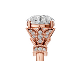 Rose gold Asscher Brilliant Solitaire with Pave Band and Four-Prong Setting_11