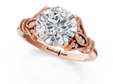 Rose gold Asscher Brilliant Solitaire with Pave Band and Four-Prong Setting_7