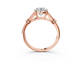 Rose gold Asscher Brilliant Solitaire with Pave Band and Four-Prong Setting_9