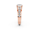 Rose gold Asscher Brilliant Solitaire with Side Stones on a Pave Band and Four-Prong Setting_26