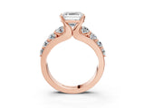 Rose gold Asscher Brilliant Solitaire with Side Stones on a Pave Band and Four-Prong Setting_27