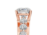 Rose gold Asscher Brilliant Solitaire with Side Stones on a Pave Band and Four-Prong Setting_29