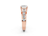 Rose gold Asscher Brilliant Solitaire with Side Stones on a Pave Band and Four-Prong Setting_37
