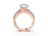 Rose gold Asscher Brilliant Solitaire with Side Stones on a Pave Band and Four-Prong Setting_38