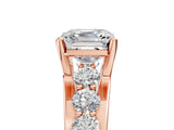Rose gold Asscher Brilliant Solitaire with Side Stones on a Pave Band and Four-Prong Setting_40