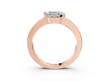 Rose gold Asscher Cut Brilliant Channel-Set Diamond Ring with Bezel Prong Setting_10
