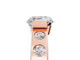 Rose gold Asscher Cut Brilliant Channel-Set Diamond Ring with Bezel Prong Setting_12
