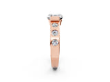 Rose gold Asscher Cut Brilliant Channel-Set Diamond Ring with Bezel Prong Setting_9