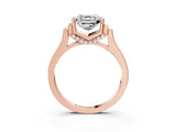 Rose gold Asscher Cut Brilliant Solitaire Diamond Ring with Channel Set Band and Bar Prong Setting_23