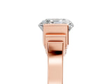Rose gold Asscher Cut Brilliant Solitaire Diamond Ring with Channel Set Band and Bar Prong Setting_25