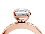 Rose gold Asscher Cut Channel Set Diamond Engagement Ring with Four-Prong Setting_10
