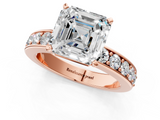 Rose gold Asscher Cut Channel Set Diamond Engagement Ring with Four-Prong Setting_7