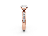 Rose gold Asscher Cut Channel Set Diamond Engagement Ring with Four-Prong Setting_8