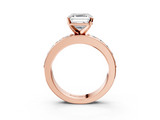 Rose gold Asscher Cut Channel Set Diamond Engagement Ring with Four-Prong Setting_9