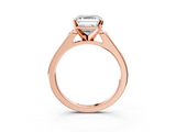 Rose gold Asscher Cut Channel Set Solitaire Engagement Ring with Four-Prong Setting_10