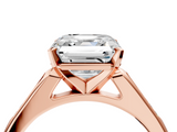 Rose gold Asscher Cut Channel Set Solitaire Engagement Ring with Four-Prong Setting_11