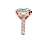 Rose gold Asscher Cut Channel Set Solitaire Engagement Ring with Four-Prong Setting_12