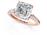 Rose gold Asscher Cut Channel Set Solitaire Engagement Ring with Four-Prong Setting_8