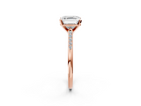 Rose gold Asscher Cut Channel Set Solitaire Engagement Ring with Four-Prong Setting_9