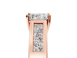 Rose gold Asscher Cut Cut Channel Set Solitaire Ring with Four-Prong Setting_8