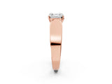 Rose gold Asscher Cut Cut Diamond Channel Set Solitaire Ring with Four-Prong Setting_5