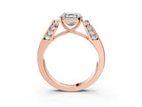 Rose gold Asscher Cut Cut Diamond Channel Set Solitaire Ring with Four-Prong Setting_6