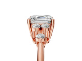 Rose gold Asscher Cut Cut Diamond Cluster Ring with Solitaire Band and Four-Prong Setting_20